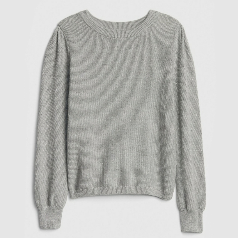 NWT GAP KIDS SILVER METALLIC-THREAD SWEATER